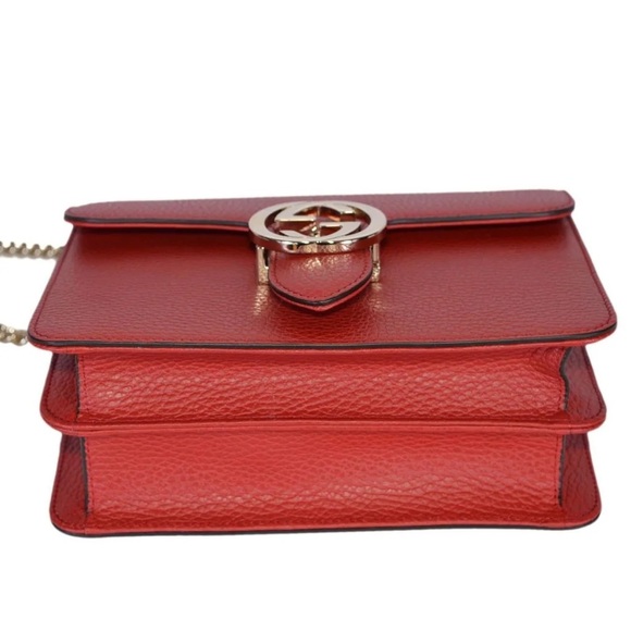 Gucci RARE Interlocking GG Red Leather Crossbody with Dust Bag - Picture 2 of 14
